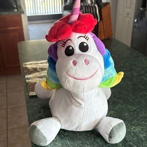 Disney White Unicorn Plush with Rainbow Mane from the movie Inside Out